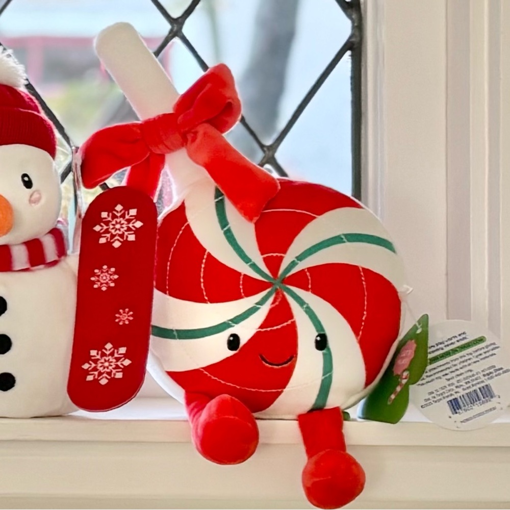 Gigglescape Peppermint Lollipop Plush 9” Christmas Stuffy - Picture 7 of 10